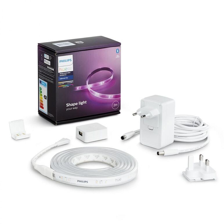 Banda led rgb inteligenta philips hue lightstrip plus, bluetooth, 20w, 1700 lm, lumina alba si color (2000-6500k), ip20, 2 metri,  Benzi LED si accesorii | electropc.ro