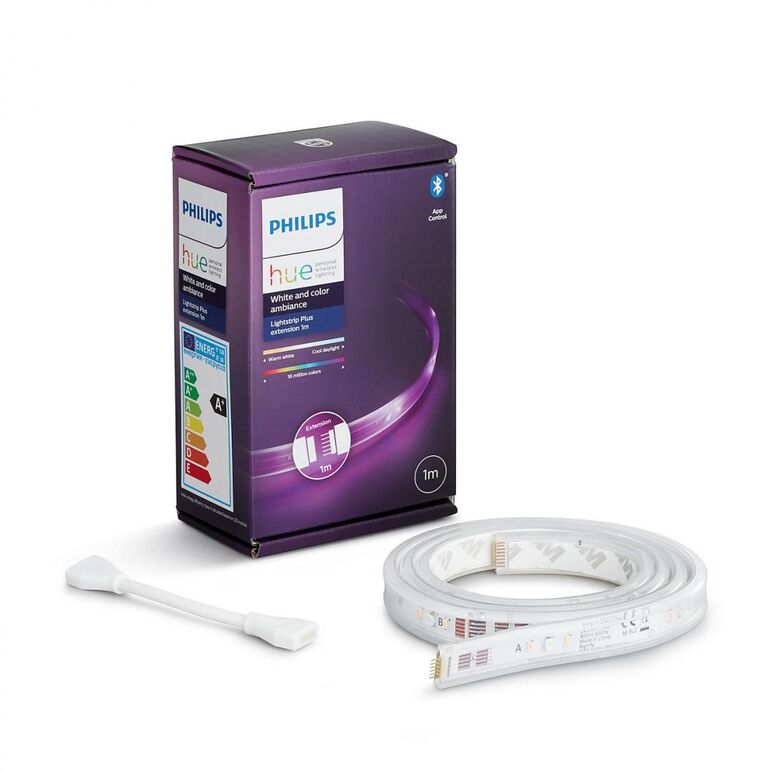 Extensie banda led rgb inteligenta philips hue lightstrip plus, 11.5w, 950 lm, lumina alba si color (2000-6500k), ip20, 1 metru,  Benzi LED si accesorii | electropc.ro