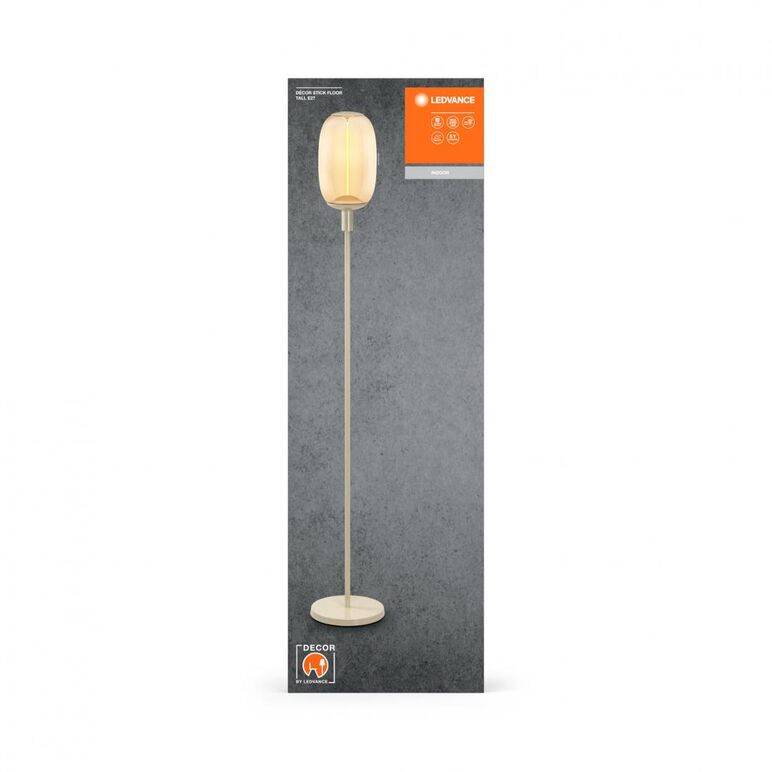 Lampadar ledvance décor e27, max. 25w, 146cm inaltime, buton on/off, lungime cablu 180cm, ip20, bej,  Lampi de interior | electropc.ro