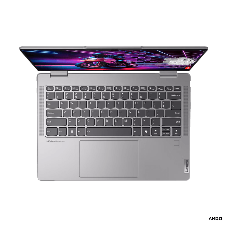 Laptop lenovo yoga 7 2-in-1 14ahp9 cu procesor amd ryzen™ 7 8840hs pana la 5.1ghz, 14" wuxga oled, 60hz, dolby® vision™, displayhdr™, glass, touch, lenovo® digital pen, 16gb lpddr5x, 1tb ssd, amd radeon™ 780m graphics, windows® 11 home, arctic grey,  Laptopuri | electropc.ro