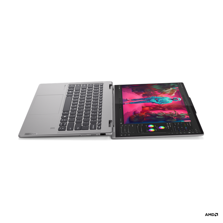 Laptop lenovo yoga 7 2-in-1 14ahp9 cu procesor amd ryzen™ 7 8840hs pana la 5.1ghz, 14" wuxga oled, 60hz, dolby® vision™, displayhdr™, glass, touch, lenovo® digital pen, 16gb lpddr5x, 1tb ssd, amd radeon™ 780m graphics, windows® 11 home, arctic grey,  Laptopuri | electropc.ro