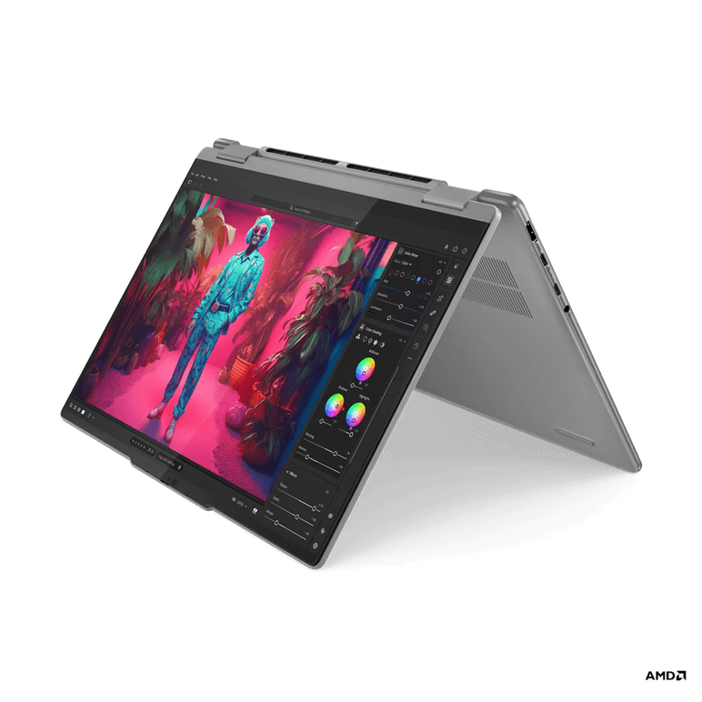 Laptop lenovo yoga 7 2-in-1 14ahp9 cu procesor amd ryzen™ 7 8840hs pana la 5.1ghz, 14" wuxga oled, 60hz, dolby® vision™, displayhdr™, glass, touch, lenovo® digital pen, 16gb lpddr5x, 1tb ssd, amd radeon™ 780m graphics, windows® 11 home, arctic grey,  Laptopuri | electropc.ro