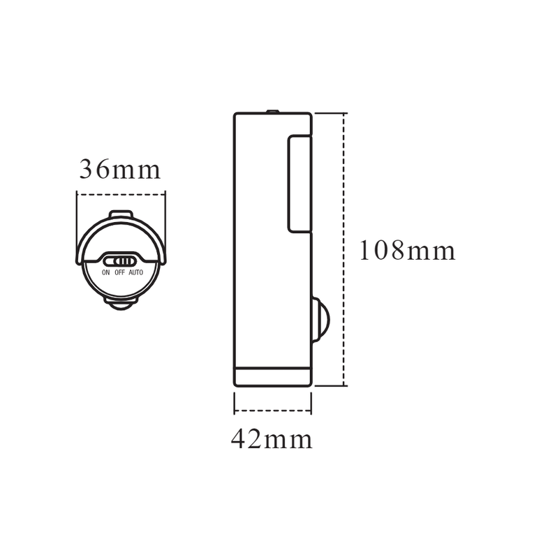 Mini lanterna led ledvance nightlux torch cu senzor de miscare si lumina, 0.4w, 10 lm, lumina neutra (4000k), ip54, 3xaaa, gri,  Lampi de interior | electropc.ro