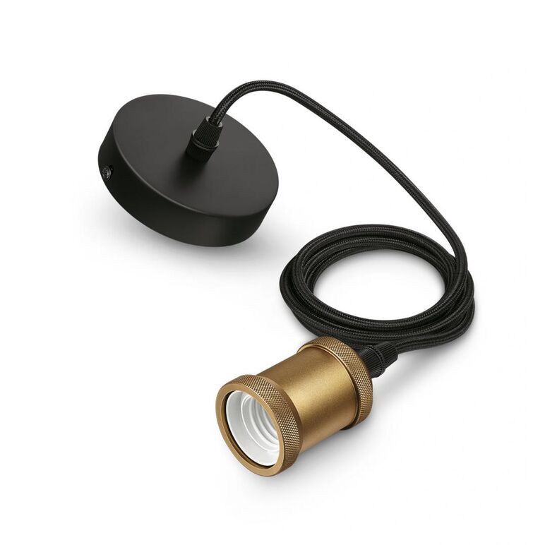 Pendul philips classic gold, e27, max. 40w, textil/metal, ip20, Ø169mm, cablu 2m,  Lampi de interior | electropc.ro