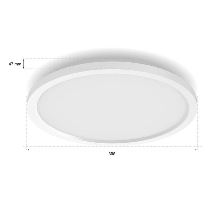 Plafoniera inteligenta led rgb philips hue surimu, bluetooth, 40w, 2850 lm, lumina alba si color (2000-6500k), ip20, 39.5cm, aluminiu, alb,  Lampi de interior | electropc.ro