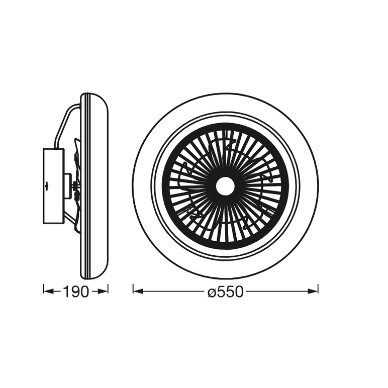 Plafoniera led inteligenta cu ventilator ledvance smart+ wifi ceiling fan cu telecomanda, 75w, 4100 lm, lumina alba (3000-6500k), dimabila, ip20, Ø600x216mm, alb,  Lampi de interior | electropc.ro