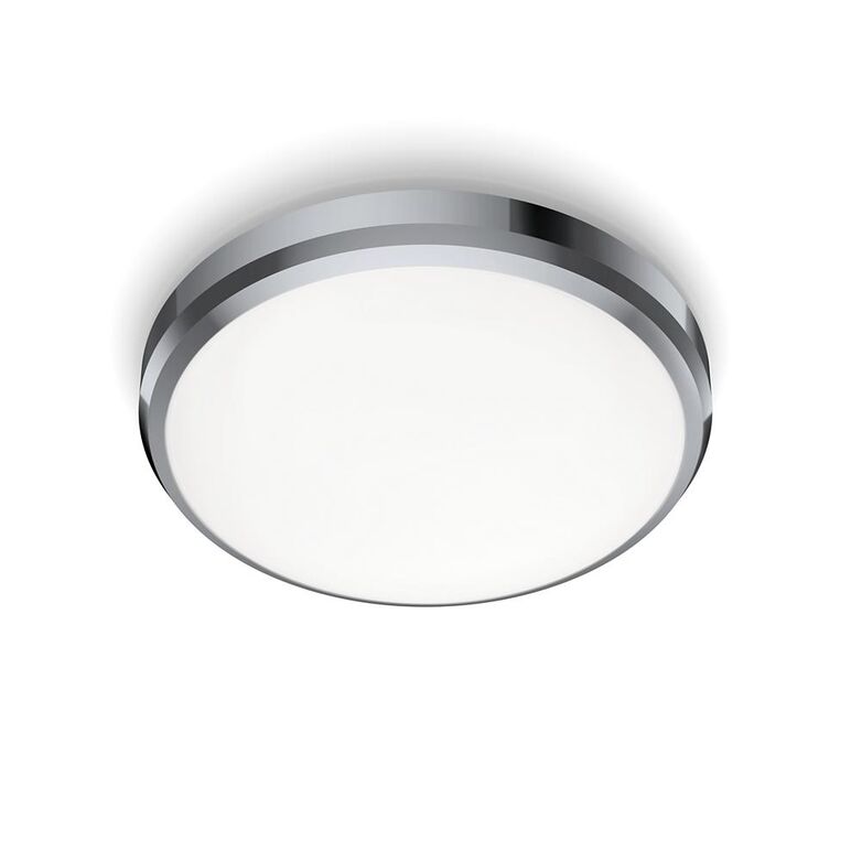 Plafoniera led philips doris cl257, 6w, 640 lm, lumina neutra (4000k), ip44, 22cm, metal/plastic, crom,  Lampi de interior | electropc.ro