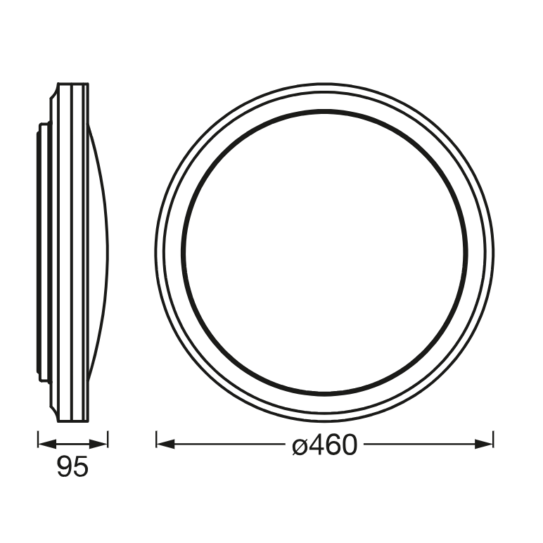 Plafoniera led rgb inteligenta ledvance smart+ wifi orbis circle 460, 28w, 2400 lm, lumina alba si color (3000-6500k), ip20, Ø460x95mm, abs/policarbonat, alb,  Lampi de interior | electropc.ro