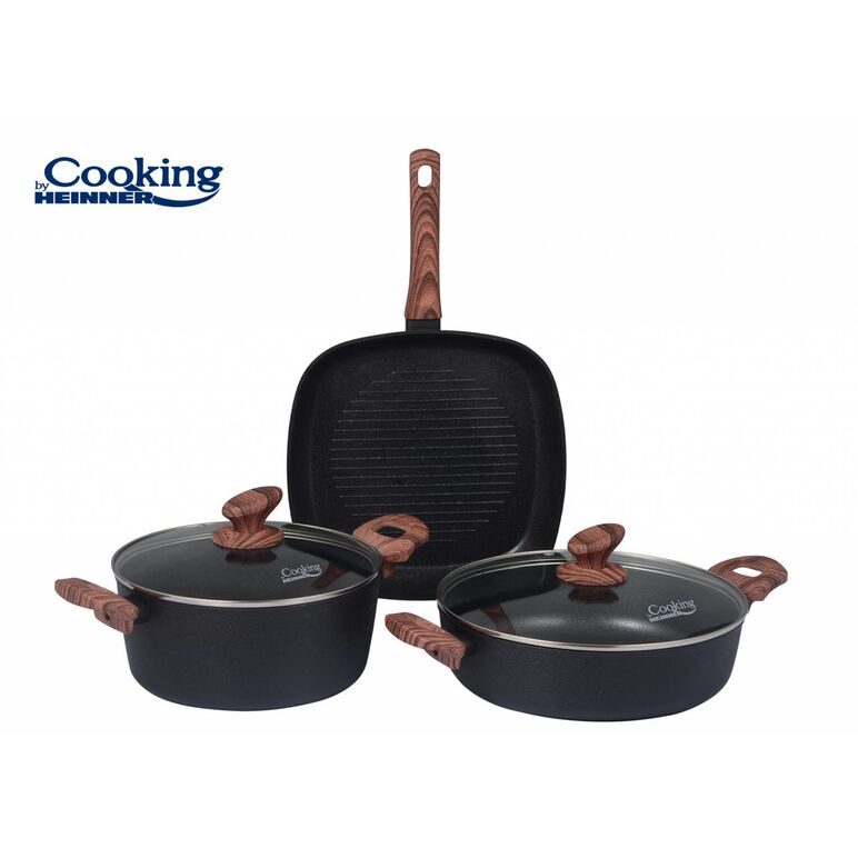 Set gatit 5 piese aluminiu forjat, malta, cooking by heinner,  Seturi de gatit | electropc.ro