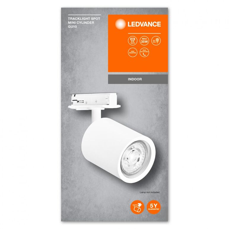 Spot led pe sina ledvance tracklight, 1xgu10 (neinclus), max 35w, ip20, reglabil, alb,  Lampi de interior | electropc.ro