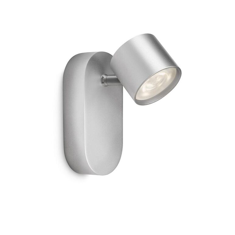 Spot led philips myliving star, 4.5w, 500 lm, lumina calda (2700k), ip20, 11cm, metal, argintiu,  Lampi de interior | electropc.ro