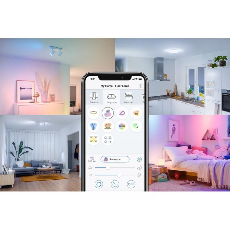 Spot led rgb wiz imageo, wi-fi, bluetooth, 2x4.9w, 690 lm, lumina alba si color (2200-6500k), ip20, metal, alb,  Lampi de interior | electropc.ro