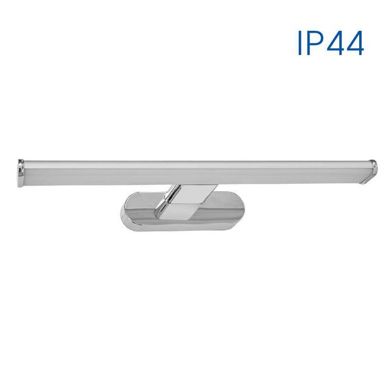 Aplica led pentru baie vivalux arba, 8w, 600 lm, lumina neutra (4000k), 120°, ip44, 400x134x42mm, 30000h, nichel satinat,  Lampi de interior | electropc.ro