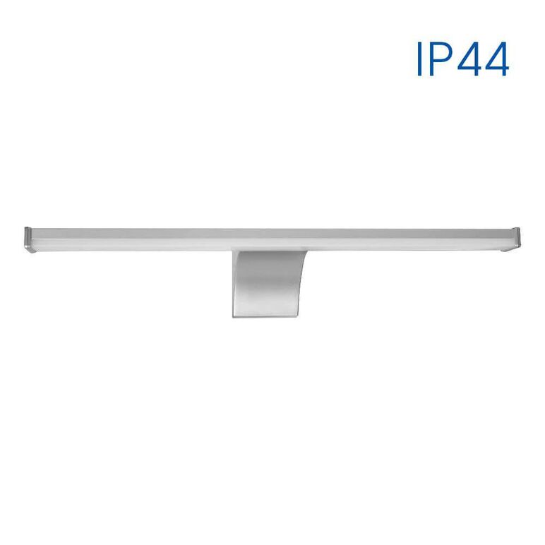 Aplica led pentru baie vivalux zoe, 8w, 700 lm, lumina neutra (4000k), 110°, ip44, 400x151x67mm, 25000h, nichel satinat,  Lampi de interior | electropc.ro