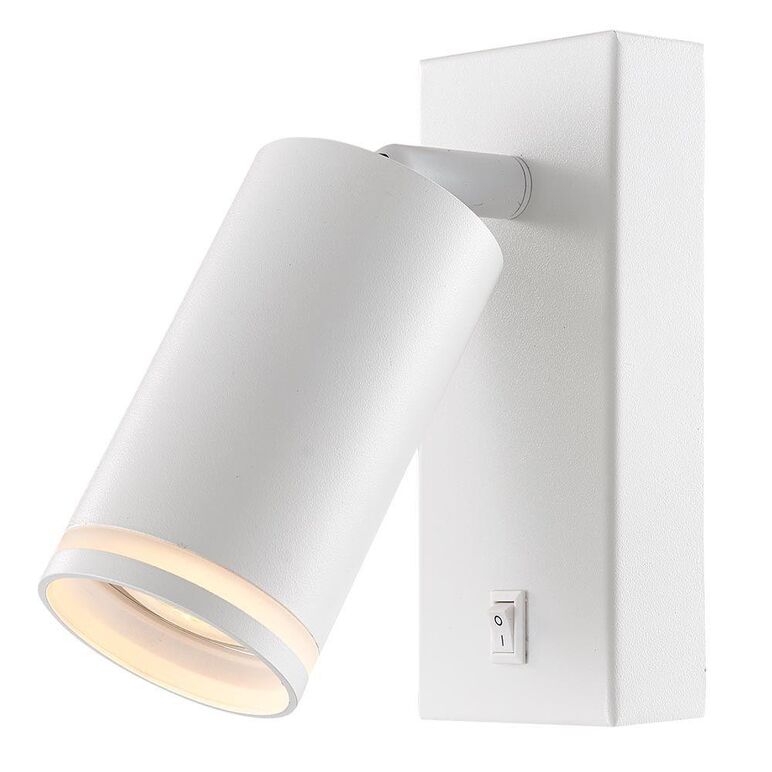 Aplica tip spot reglabil cu intrerupator vivalux round king, gu10, max. 35w, ip20, 83x60x140mm, alb, bec neinclus,  Lampi de interior | electropc.ro
