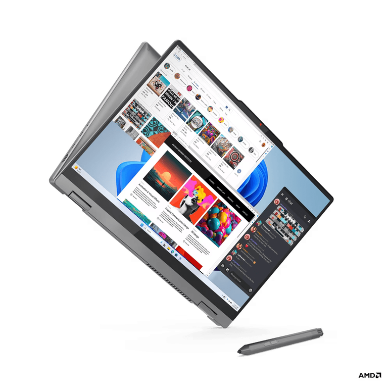 Laptop lenovo ideapad 5 2-in-1 16ahp9, 16" wuxga (1920x1200) ips 300nits glossy, 45% ntsc, 60hz, tÜv low blue light, glass, touch, amd ryzen™ 7 8845hs (8c / 16t, 3.8 / 5.1ghz, 8mb l2 / 16mb l3), video integrated amd radeon™ 780m graphics, ram 16gb soldere,  Laptopuri | electropc.ro