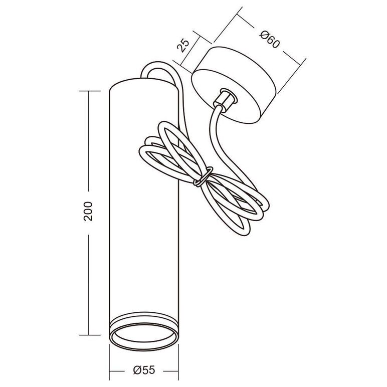 Pendul vivalux round king, gu10, max. 35w, ip20, Ø60x1330mm, negru, bec neinclus,  Lampi de interior | electropc.ro
