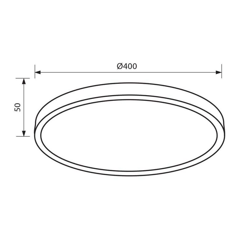 Plafoniera led vivalux luka, 35w, 3300 lm, lumina neutra (4000k), 150°, ip20, Ø400x50mm, 25000h, alb,  Lampi de interior | electropc.ro