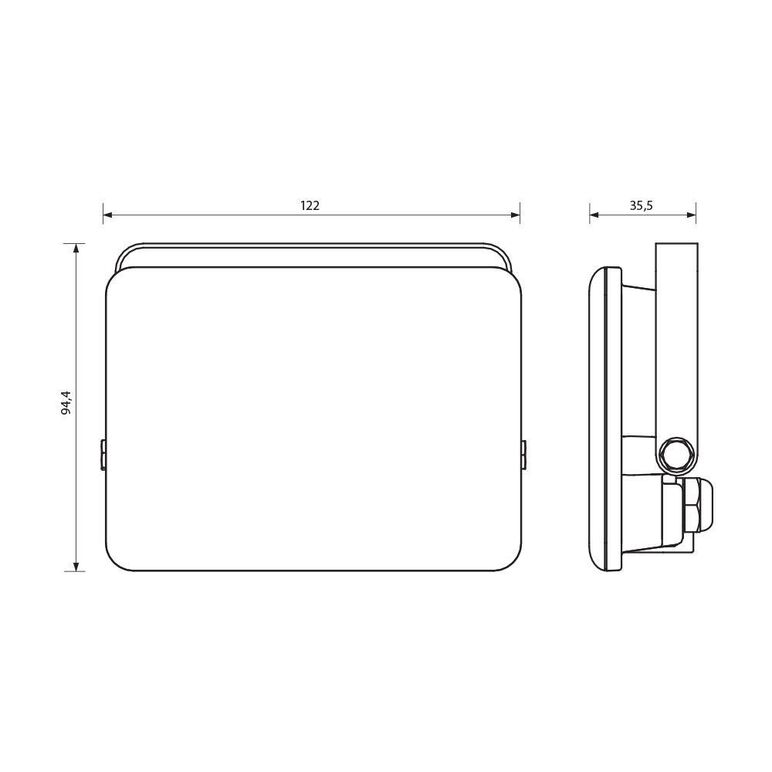 Proiector led vivalux rich, 20w, 230v, 1800 lm, lumina rece (6400k), 110°, ip65, 122x95x36mm, 20000h, aluminiu, -25÷+40°c, negru,  Proiectoare | electropc.ro