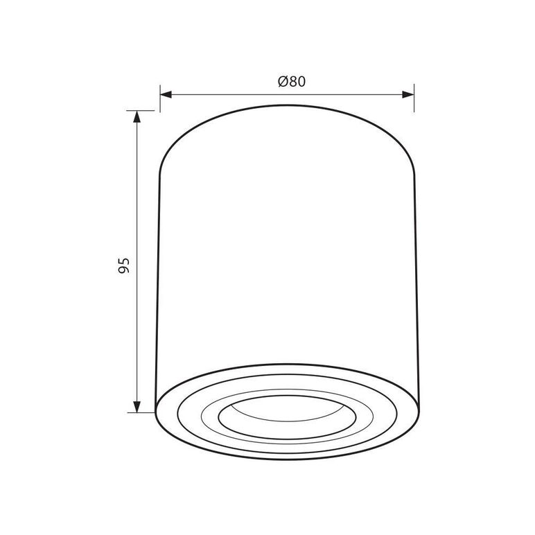 Spot vivalux round inez, gu10, max. 35w, ip54, Ø80x95mm, alb, bec neinclus,  Lampi de interior | electropc.ro