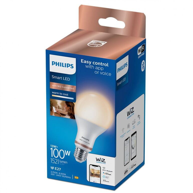 Bec led inteligent philips bulb a67, wi-fi, bluetooth, e27, 13w (100w), 1521 lm, lumina alba (2700-6500k),  Becuri si Tuburi LED | electropc.ro
