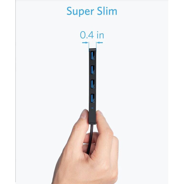 Hub usb anker 4-in-1, porturi: 4 x usb 3.2 gen 1, conectare prin usb 2.0 (t), rata transfer 5 gbps, abs, negru,  Hub-uri USB | electropc.ro