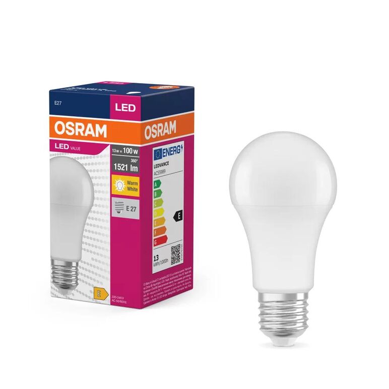 Bec led osram value classic a60, e27, 8.5w (60w), 806 lm, lumina neutra (4000k), clasa energetica f,  Becuri si Tuburi LED | electropc.ro