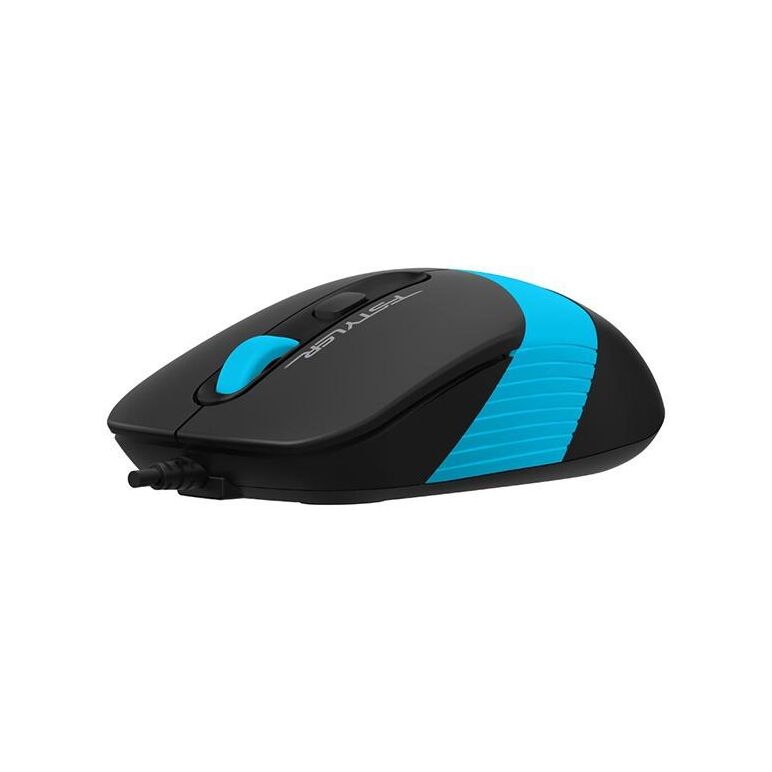 Mouse a4tech, pc sau nb, cu fir, usb, optic, 1600 dpi, butoane/scroll 4/1, buton selectare viteza, negru / albastru,  Mouse | electropc.ro