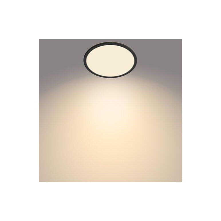 Plafoniera led philips superslim cl550, 3 trepte de intensitate, 15w, 1300 lm, lumina calda (2700k), ip44, 25cm, negru,  Lampi de interior | electropc.ro