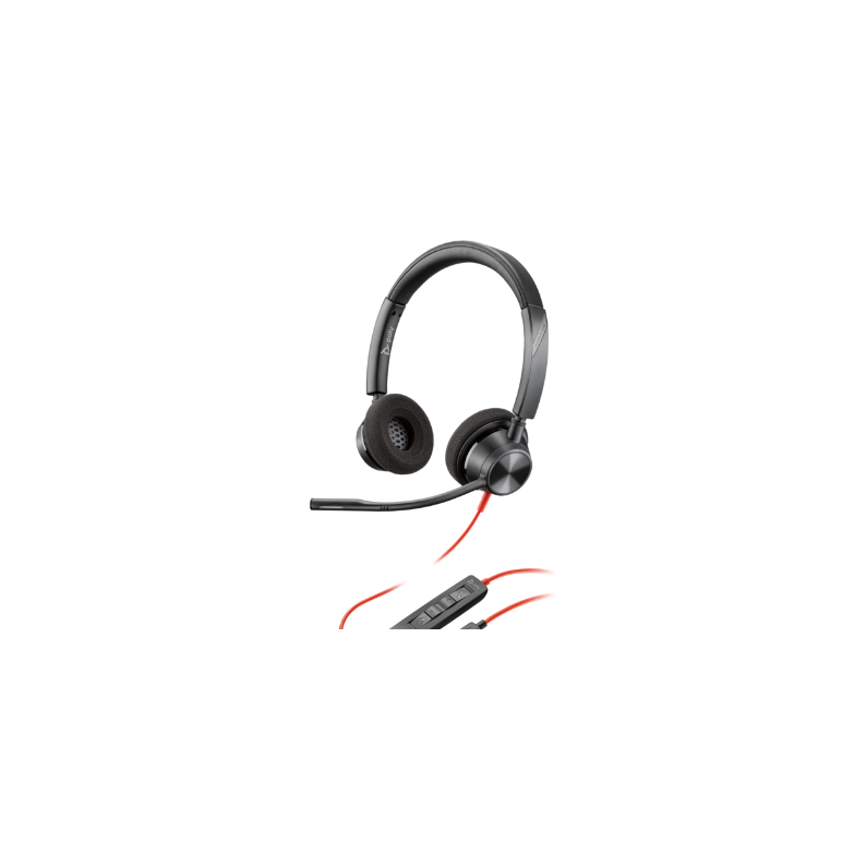 Poly blackwire 3320 stereo usb-c headset +usb-c/a adapter,  Casti audio | electropc.ro