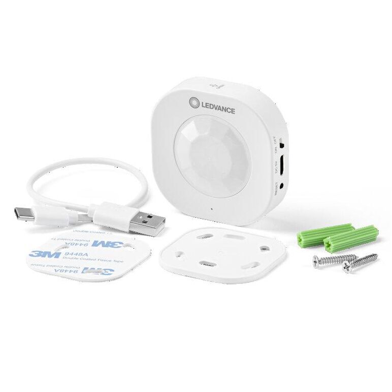 Senzor de miscare ledvance smart+ wifi, 72x31x24mm, alb, baterie reincarcabila prin cablu usb-c inclus, autonomie ~6 luni,  Accesorii iluminat de interior | electropc.ro