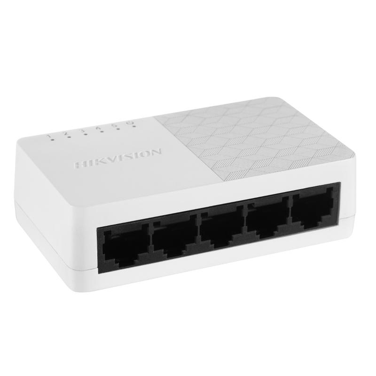 Switch hikvision ds-3e0505d-o: 5 x 10/100/1000 mbps ethernet port, 5 × gigabit rj45 port, tensiune alimentare: 5 vdc, 0.6 a, dimensiuni: 87.00 mm × 25.00 mm × 51.00 mm, greutate:  0.059kg, montare pe birou.,  Switch-uri | electropc.ro