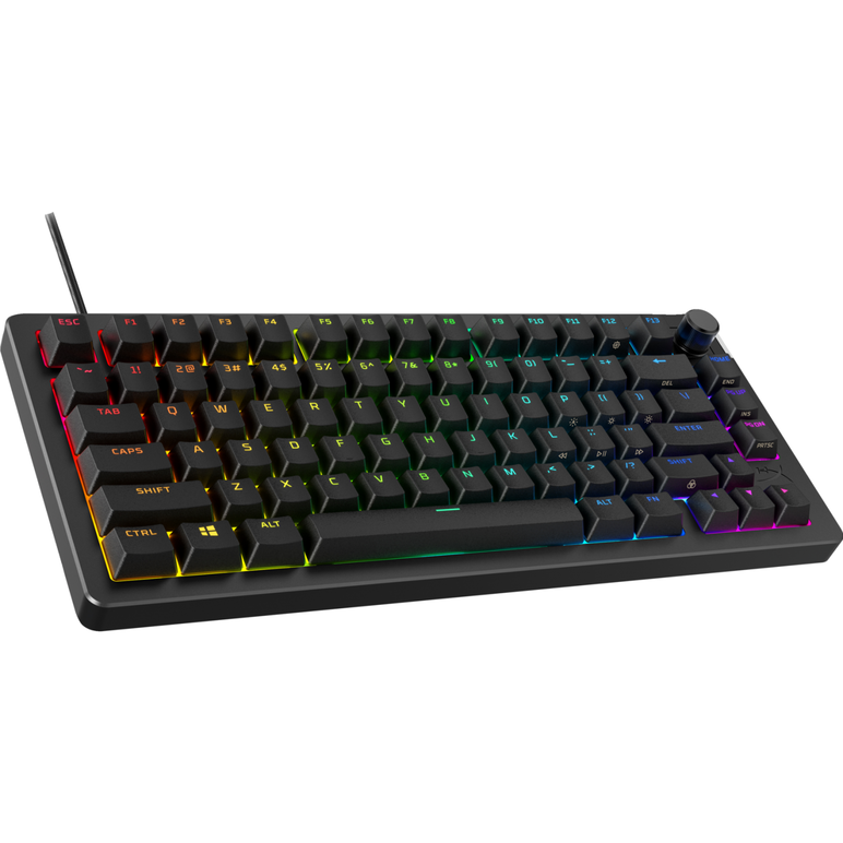 Tastatura gaming mecanica hyperx alloy rise, iluminare rgb (16,777,216 culori), hyperx linear switch, 100% anti-ghosting, layout us, negru,  Tastaturi | electropc.ro