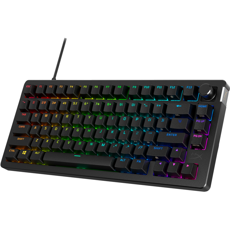 Tastatura gaming mecanica hyperx alloy rise, iluminare rgb (16,777,216 culori), hyperx linear switch, 100% anti-ghosting, layout us, negru,  Tastaturi | electropc.ro