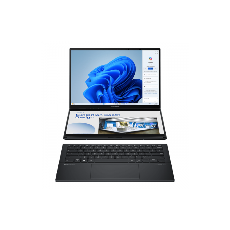 Laptop asus zenbook duo max, ux8406ma-pz075x, 14.0-inch, 3k (2880 x 1800) oled 16:10 aspect ratio, intel® core™ ultra 7 processor 155h xx ghz (24mb cache, up to 4.8 ghz, 14 cores, 20 threads), intel® iris xe graphics,  lpddr5x 16gb, 1tb m.2 nvme™ pcie® 4.,  Laptopuri | electropc.ro