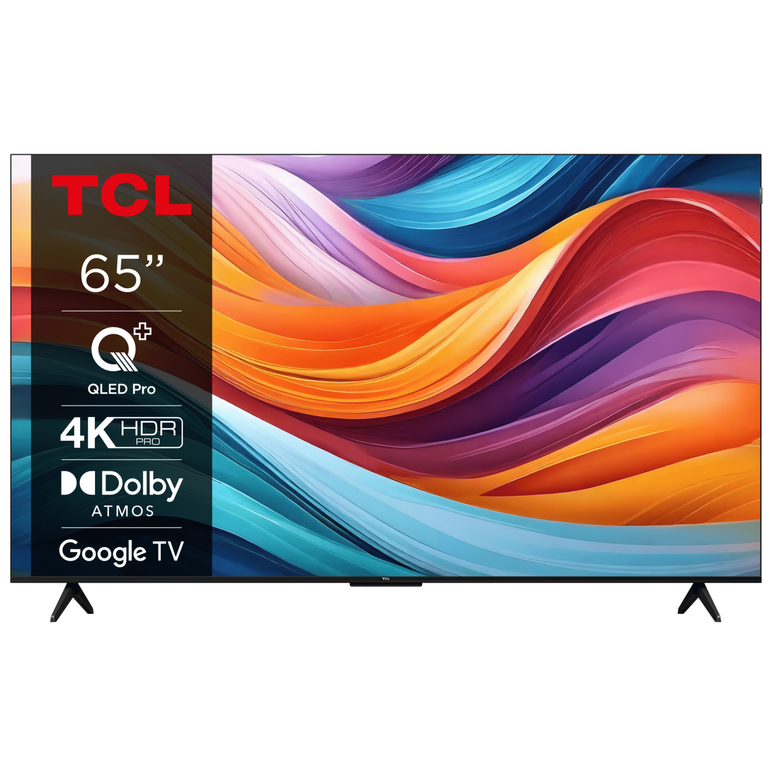Televizor tcl qled 65t7b, 164 cm, smart google tv, 4k ultra hd, clasa f,  Televizoare | electropc.ro