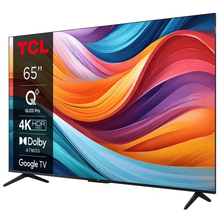 Televizor tcl qled 65t7b, 164 cm, smart google tv, 4k ultra hd, clasa f,  Televizoare | electropc.ro