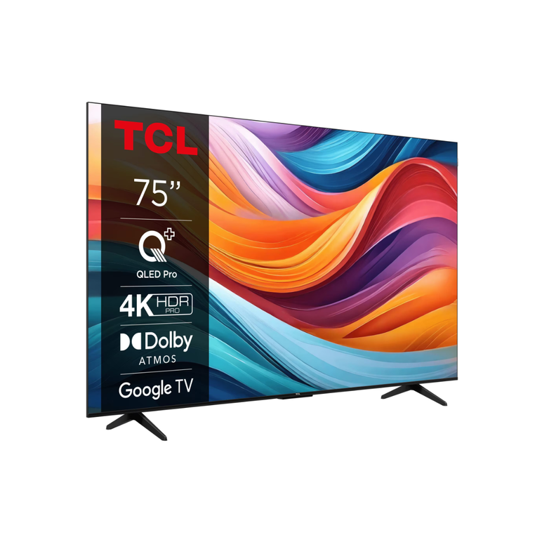 Televizor tcl qled 75t7b, 189 cm, smart google tv, 4k ultra hd, clasa f,  Televizoare | electropc.ro