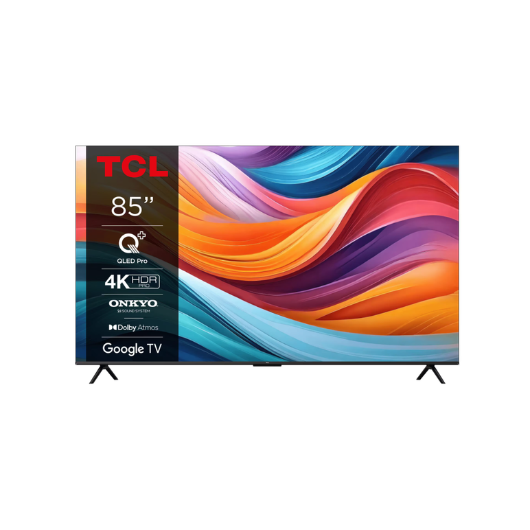 Televizor tcl qled 85t7b, 214 cm, smart google tv, 4k ultra hd, clasa f,  Televizoare | electropc.ro