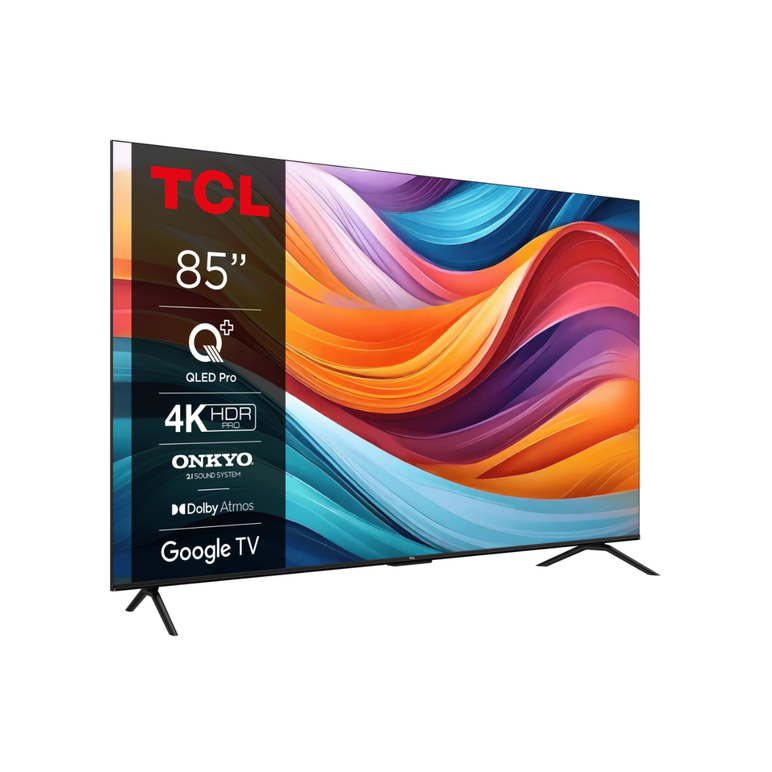Televizor tcl qled 85t7b, 214 cm, smart google tv, 4k ultra hd, clasa f,  Televizoare | electropc.ro
