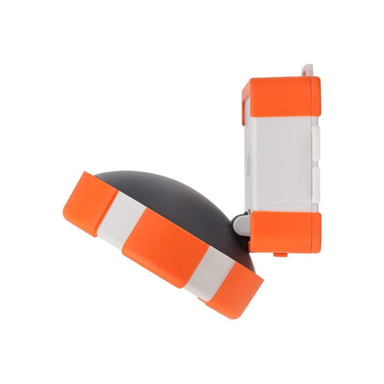 Lanterna led camping + frontala ledvance, 1.5w smd, 100 lm, lumina rece (6500k), 3 moduri de iluminare (100%-400 lm, 30%-120 lm si flash), acumulator li-ion 1200 mah, curea, ip20, portocaliu/gri,  Lampi de exterior | electropc.ro