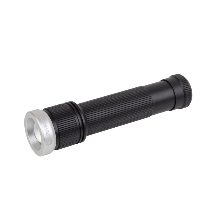 Lanterna led de mana ledvance tactical, 15w, 1400 lm, zoom, 4 moduri de iluminare, 6xaaa (neincl.), ip65, negru,  Lampi de exterior | electropc.ro