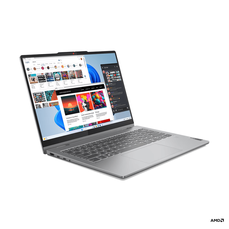 Laptop lenovo ideapad 5 2-in-1 14ahp9, 14" wuxga (1920x1200) ips 300nits glossy, 45% ntsc, 60hz, tÜv low blue light, glass, touch, amd ryzen™ 5 8645hs (6c / 12t, 4.3 / 5.0ghz, 6mb l2 / 16mb l3), video amd ryzen™ ai integrated in amd ryzen 8000 processor, ,  Laptopuri | electropc.ro