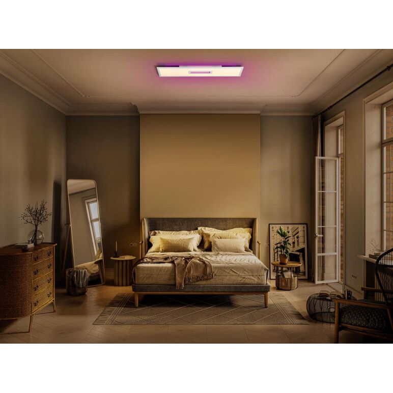 Panou led rgb inteligent ledvance smart+ wifi planon hole&backlight cu telecomanda, 36w, 4100 lm, lumina alba si color (2700-6500k),  dimabila, ip20, 295x1000x50mm, metal/pmma, alb, clasa energetica e,  Corpuri de iluminat inteligente pentru interior | electropc.ro