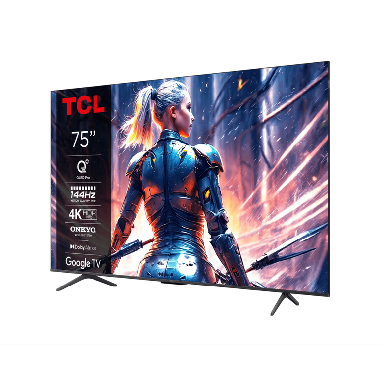 Televizor tcl qled 75t8b, 189 cm, smart google tv, 4k ultra hd, 100hz, clasa f (model 2024),  Televizoare | electropc.ro