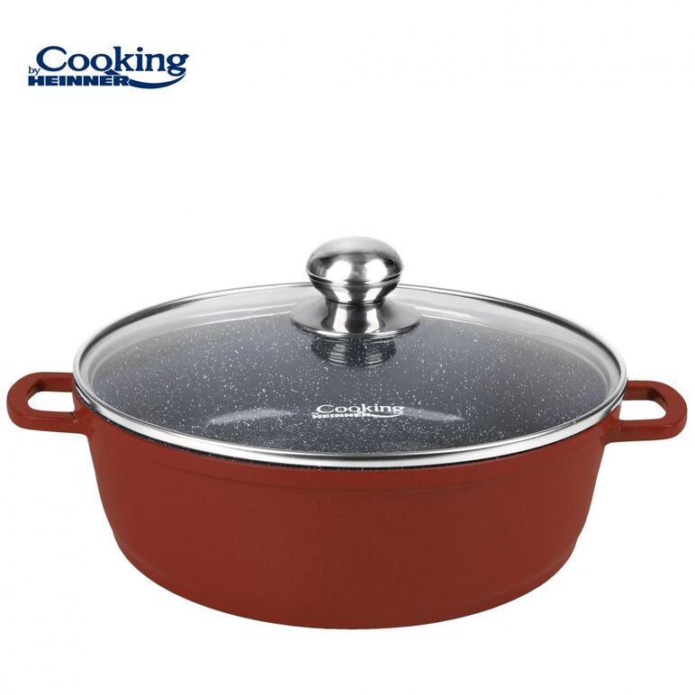 Cratita aluminiu+capac 36x9.5cm, 8.8l, calabria, cooking by heinner,  Tigai si seturi | electropc.ro