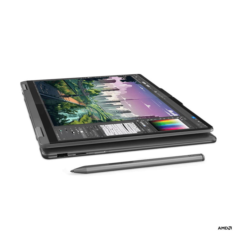 Laptop lenovo yoga 7 2-in-1 14ahp9, 14" wuxga (1920x1200) oled 400nits glossy / anti-fingerprint, 100% dci-p3, 60hz, dolby vision®, displayhdr™ true black 500, tÜv low blue light, glass, touch, amd ryzen™ 7 8840hs (8c / 16t, 3.3 / 5.1ghz, 8mb l2 / 16mb l3,  Laptopuri | electropc.ro