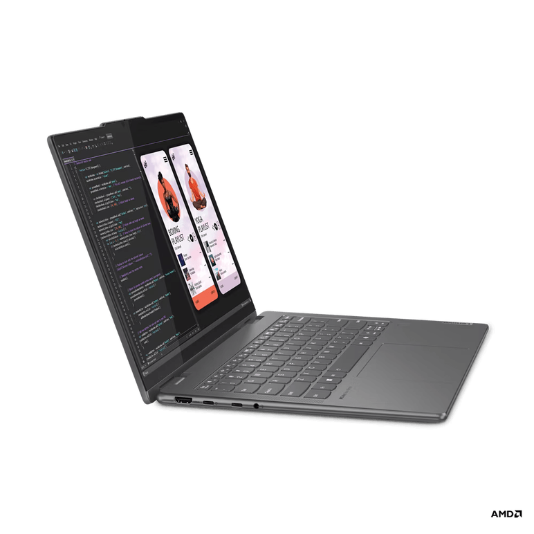 Laptop lenovo yoga 7 2-in-1 14ahp9, 14" wuxga (1920x1200) oled 400nits glossy / anti-fingerprint, 100% dci-p3, 60hz, dolby vision®, displayhdr™ true black 500, tÜv low blue light, glass, touch, amd ryzen™ 7 8840hs (8c / 16t, 3.3 / 5.1ghz, 8mb l2 / 16mb l3,  Laptopuri | electropc.ro