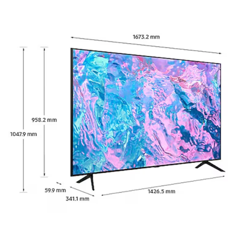 Televizor samsung led 75cu7172, 189 cm, smart, 4k ultra hd, clasa f (model 2023),  Televizoare | electropc.ro