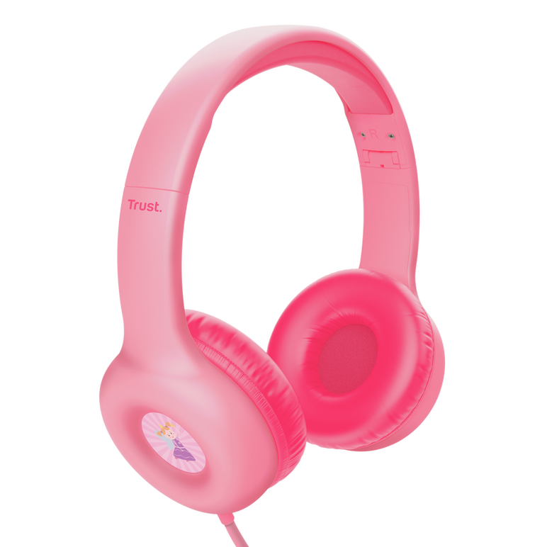 Casti trust nouna cu fir kids, frecventa raspuns 20 hz - 20.000 hz, senzitivitate 92 db, roz,  Casti audio | electropc.ro